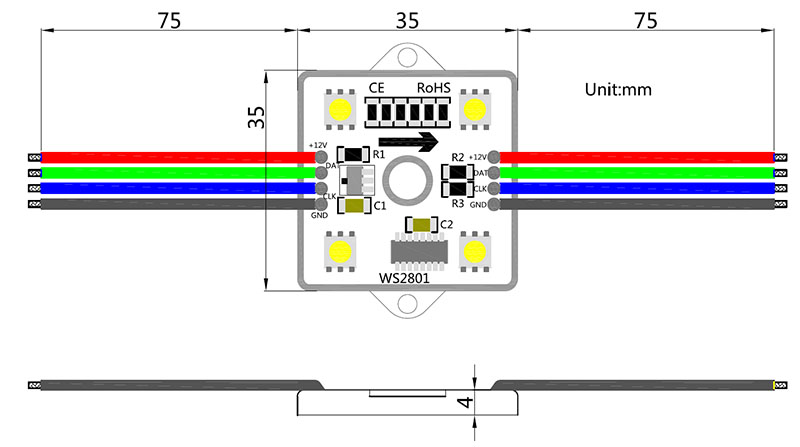 ws2801 addressable rgb led module lights